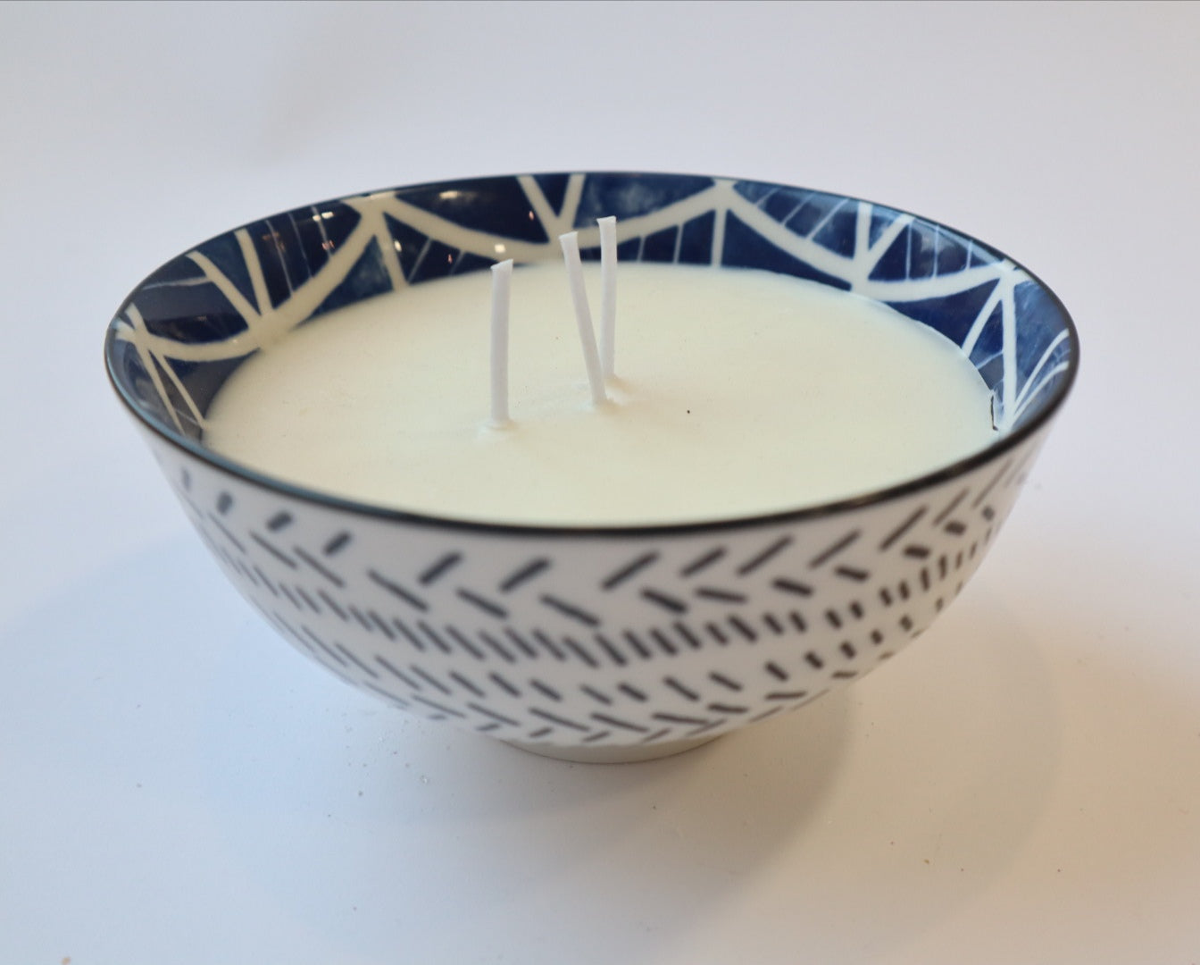 Blue Ceramic Soy and Beeswax Candle