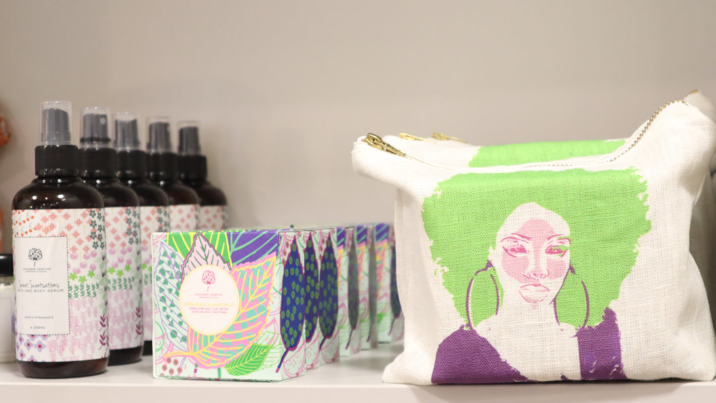 100% Lithuanian Linen  Handmade Toiletry  Makeup Bag